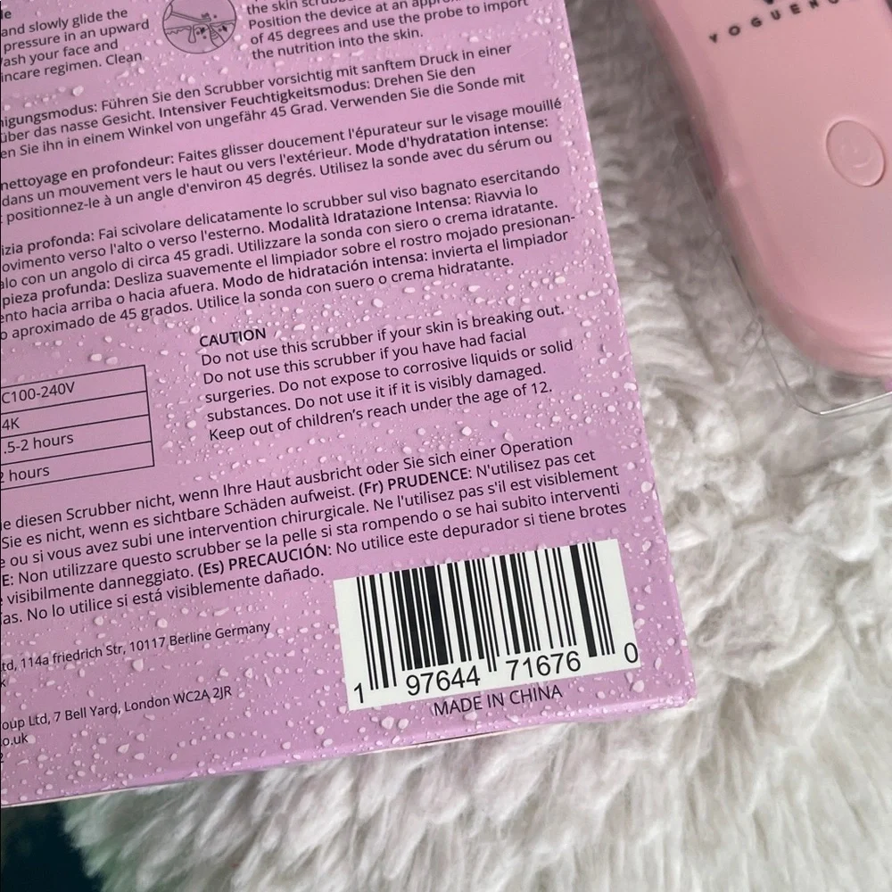 VogueNow Derma Swipe Ultrasonic Facial Scrubber Kit in Pink